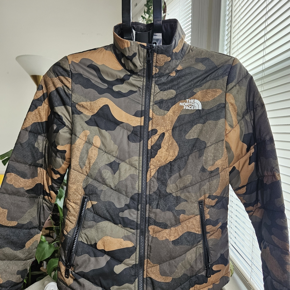 The North Face Black and Brown Camo Jacket